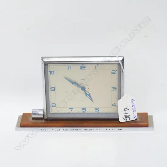 ART DECO SMITHS DESK CLOCK NZ WWII RAF ENGRAVED