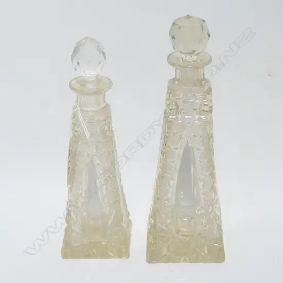 TWO CRYSTAL PERFUME BOTTLES