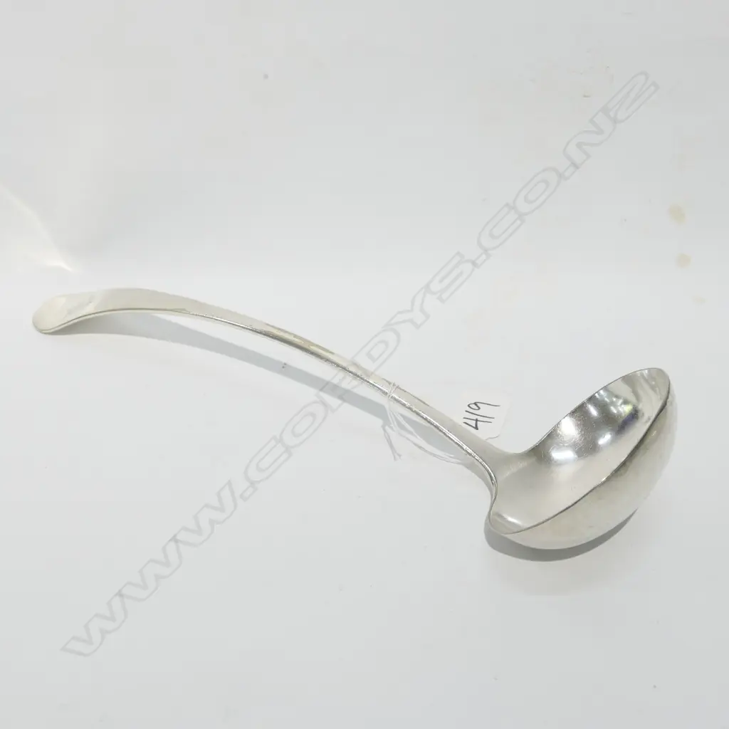 EARLY 20THC S/PLATE SOUP LADLE. SHIPPING CO Image 1++