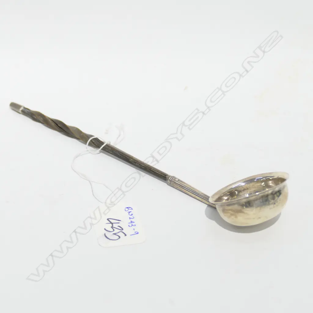 SMALL STERLING HORN HANDLED TODDY LADLE LONDON 1809 Image 1++