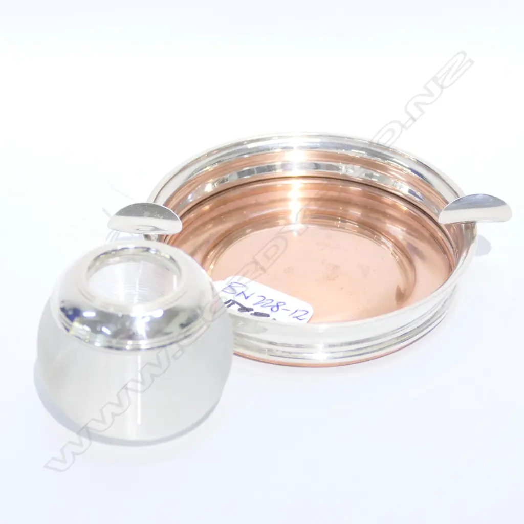 2 SILVER MOUNTED PCES; GLASS MATCH STRIKER +... Image 1++