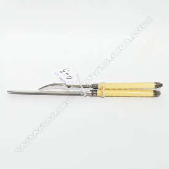 GeoIII ivory handled and sterling silver knife and fork – London 1802 – Maker John Orme II