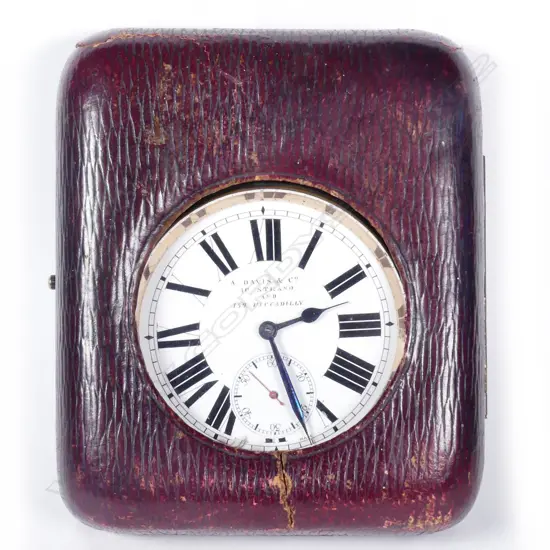 A Goliath pocket watch in leather easel case