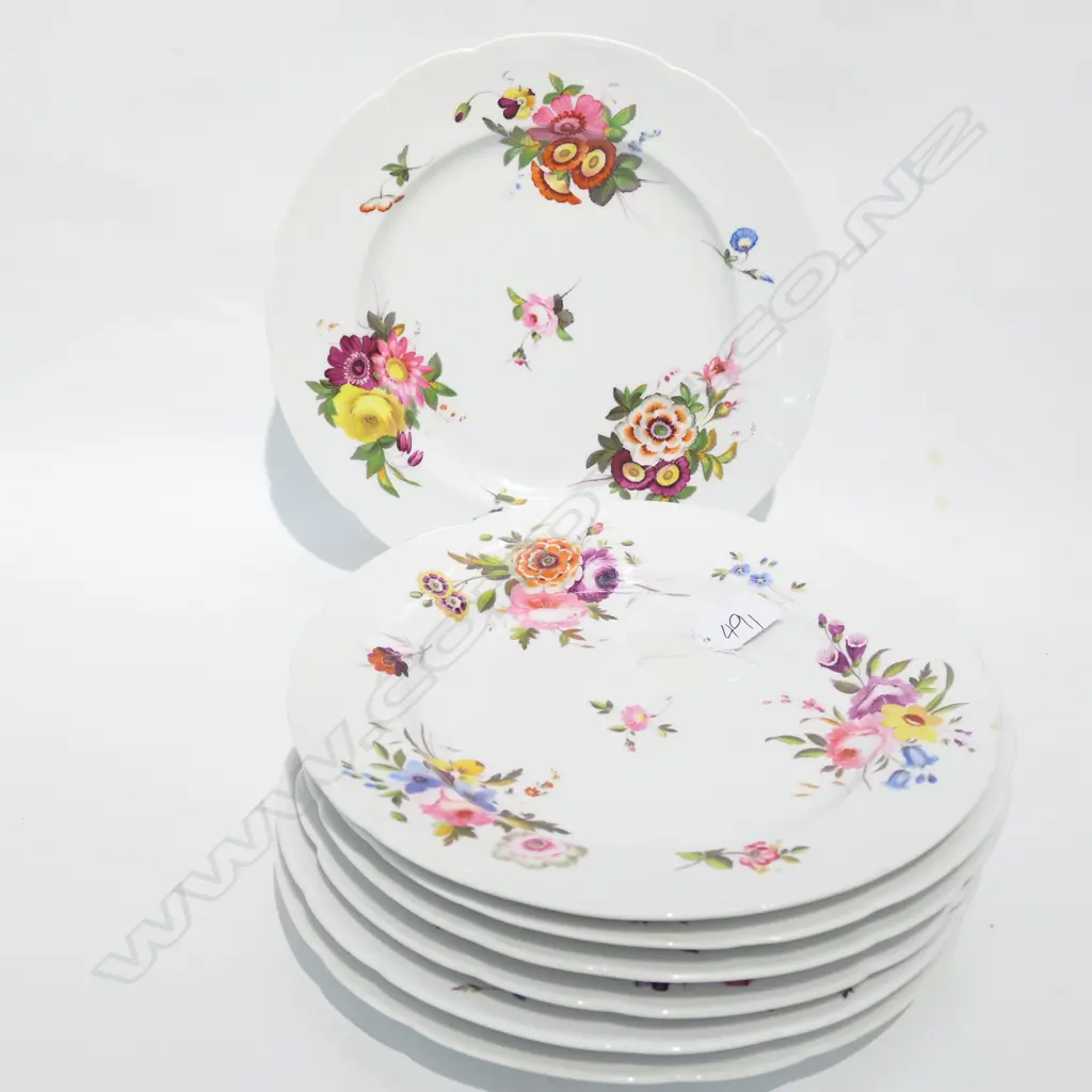 7 FLORAL CHAMBERLAIN PLATES 250MM DIA Image 1++