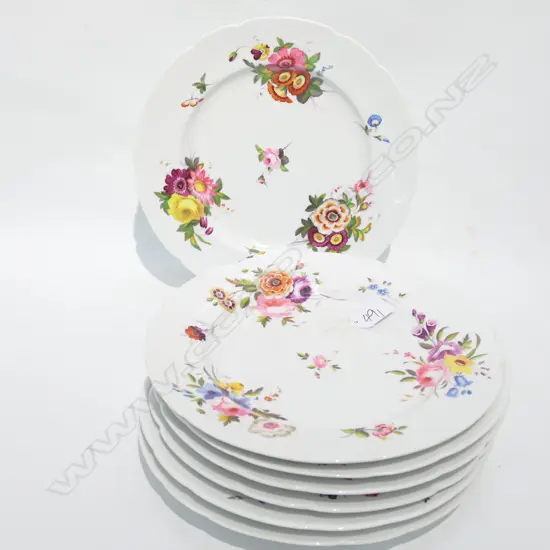 7 FLORAL CHAMBERLAIN PLATES 250MM DIA