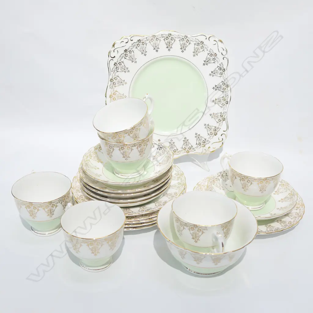 6 TUSCAN TRIOS, SUGAR BOWL AND PLATE Image 1++