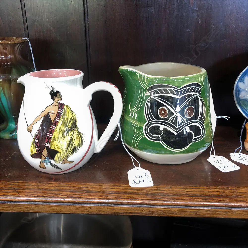 MARTIN BOYD MAORI WARRIOR POTTERY JUG + AUST. POTTERY JUG Image 1++