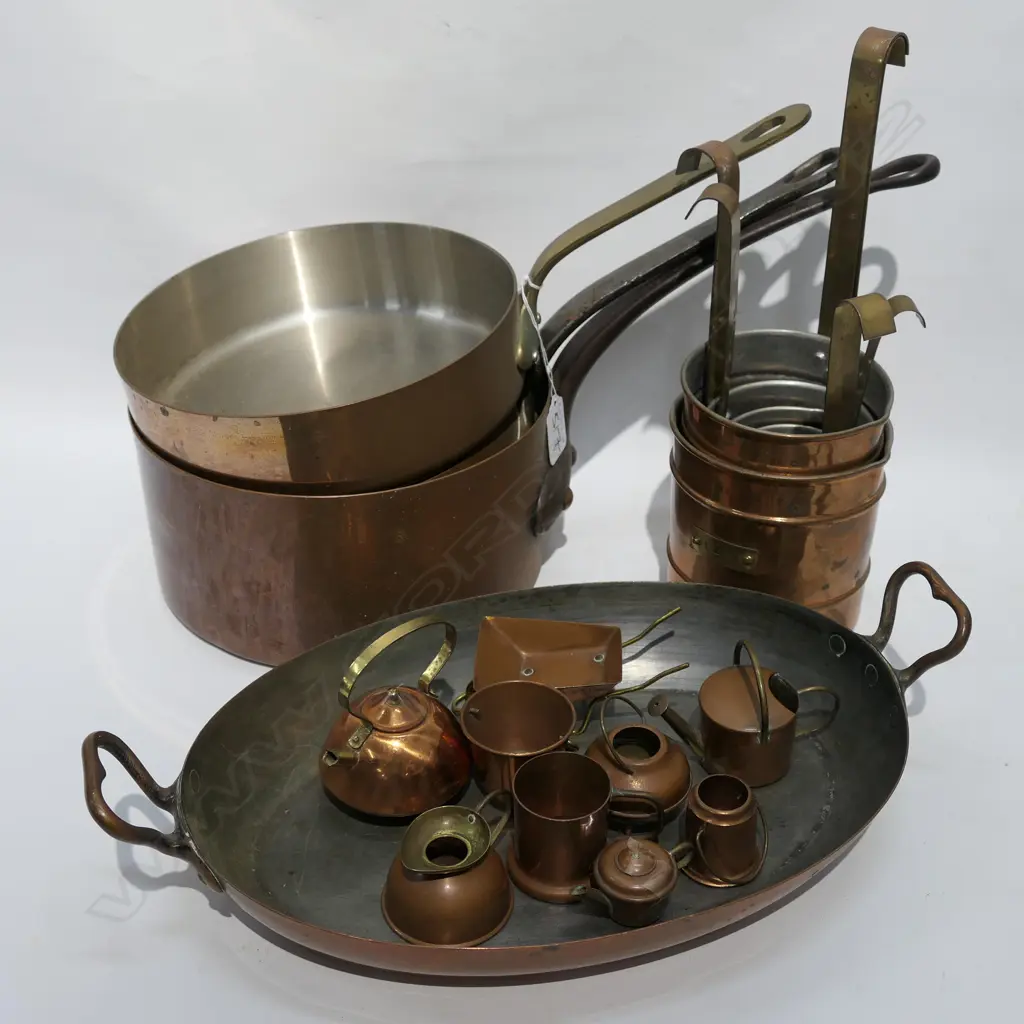 LOT COPPER ITEMS INCL 3 POTS Image 1++