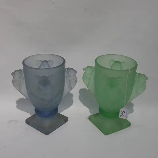 PR DEPRESSION GLASS KOALA VASES H. 200MM