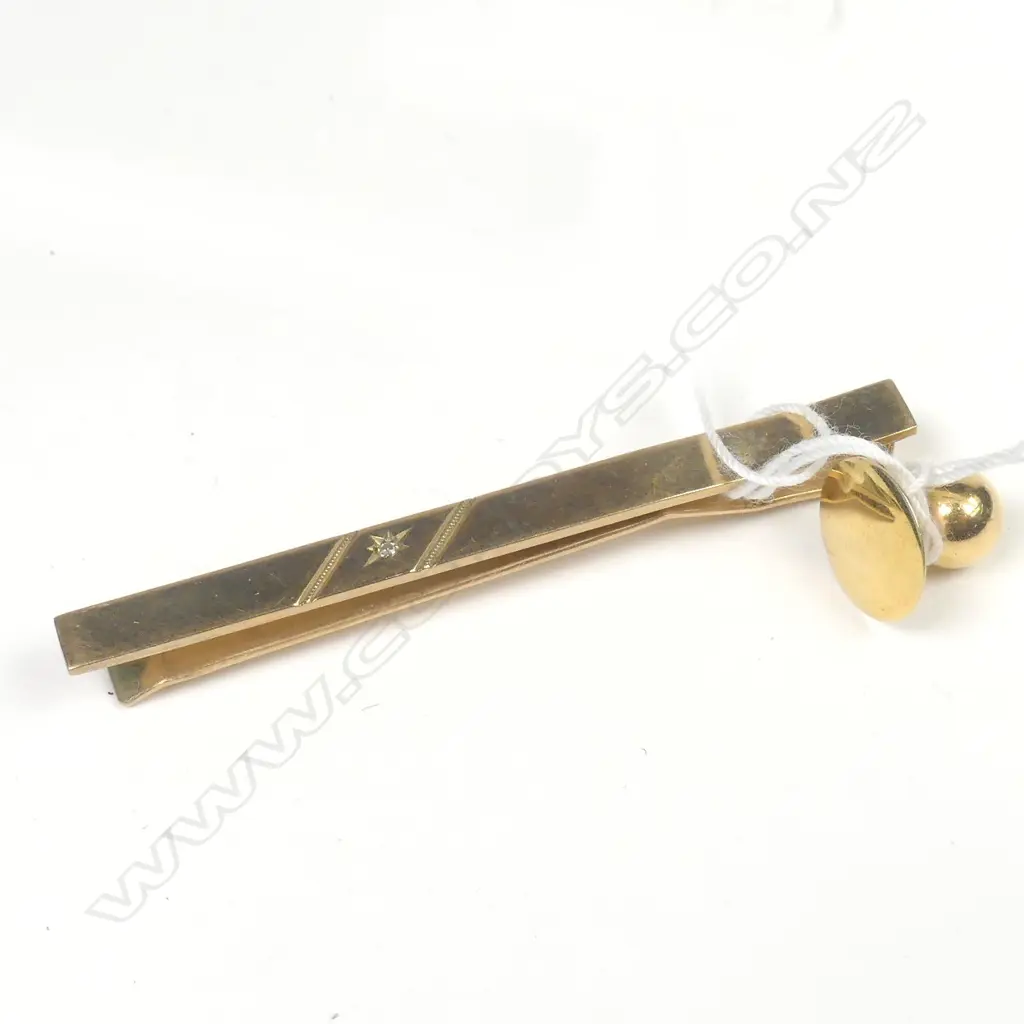 9CT GOLD TIE SLIDE & SHIRT STUD 5GMS Image 1++