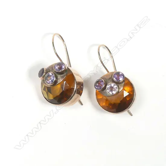 10ct ROSE GOLD & GEMSTONE EARRINGS