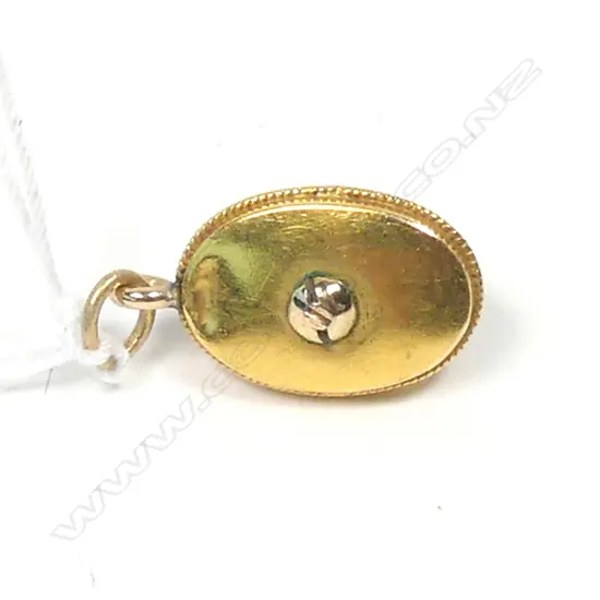 Antique gold cabochon garnet and seed pearl pendant