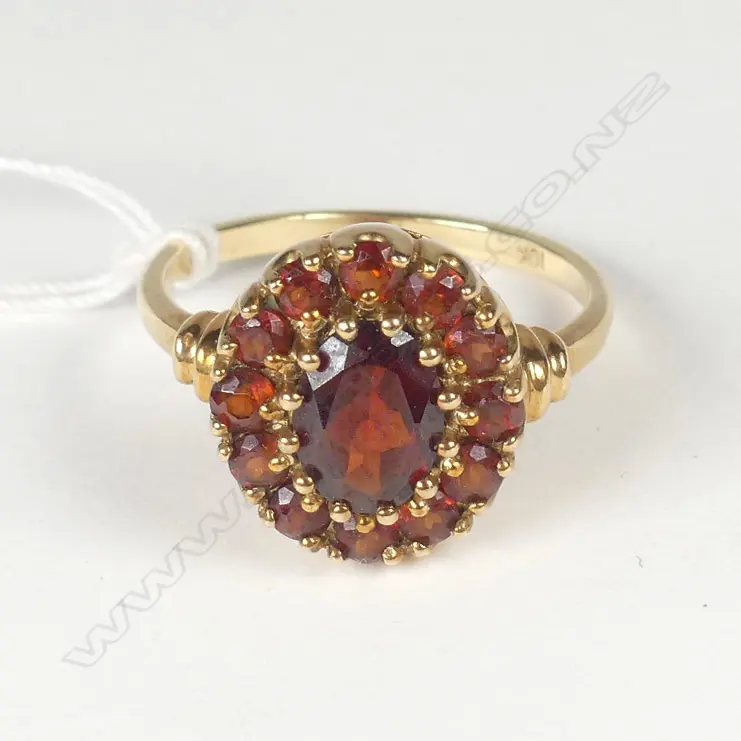 10CT GOLD GARNET RING Image 1++