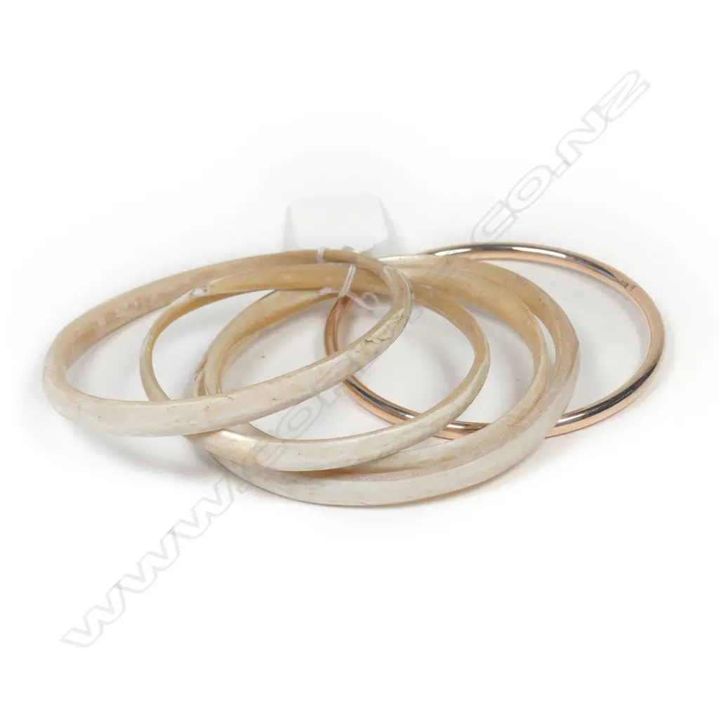 4 M.O.P BANGLES & 1 ROSE GOLD BANGLE Image 1++