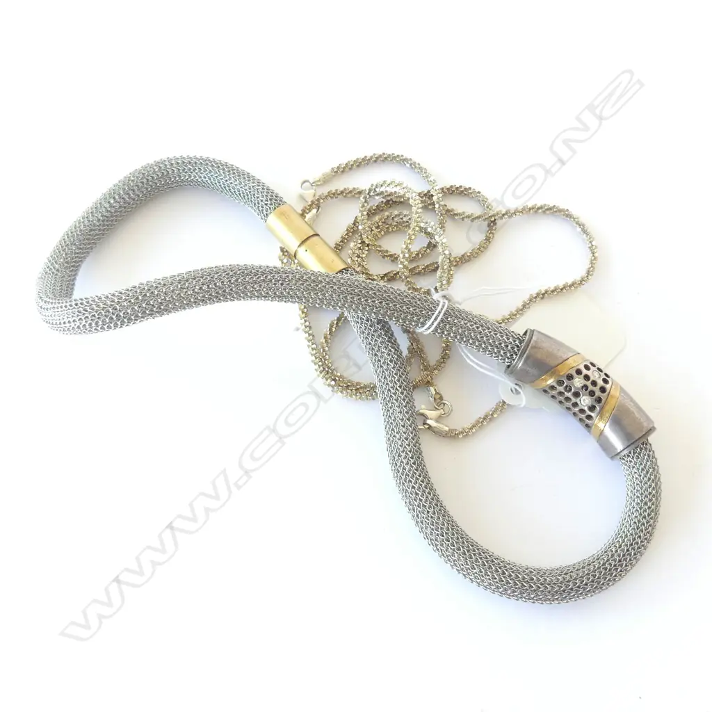 3  STG SILVER NECKLACES, MACHINE MADE Image 1++