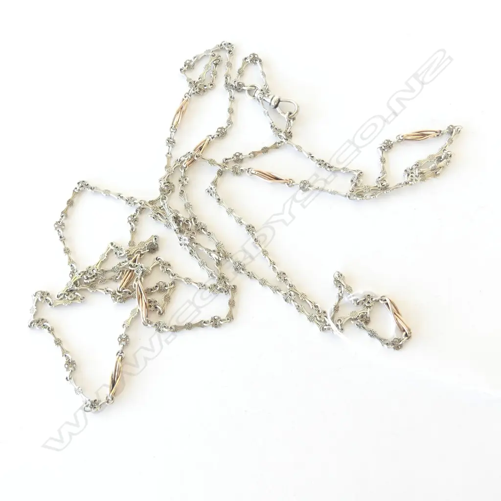 GOLD AND SILVER MUFF CHAIN 28gm Image 1++
