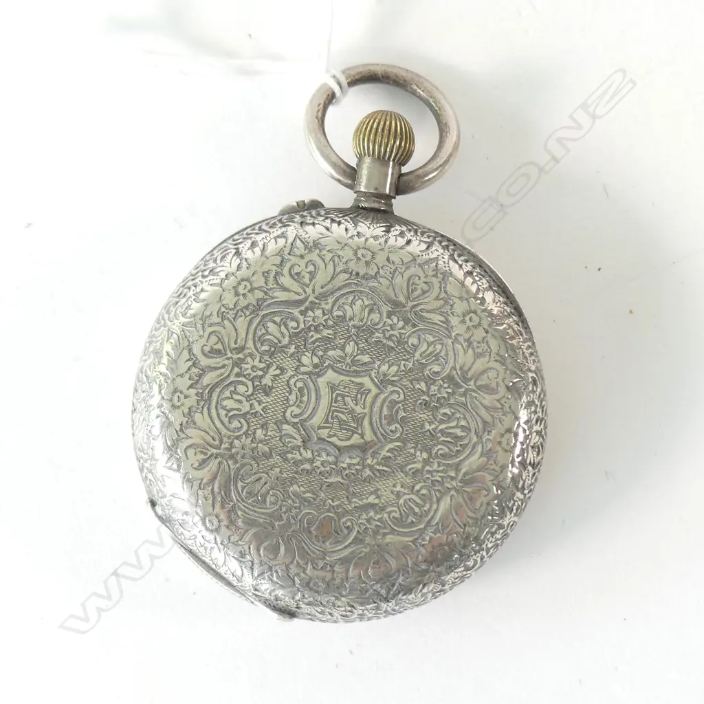 SILVER OPEN FACE POCKET WATCH Image 1++