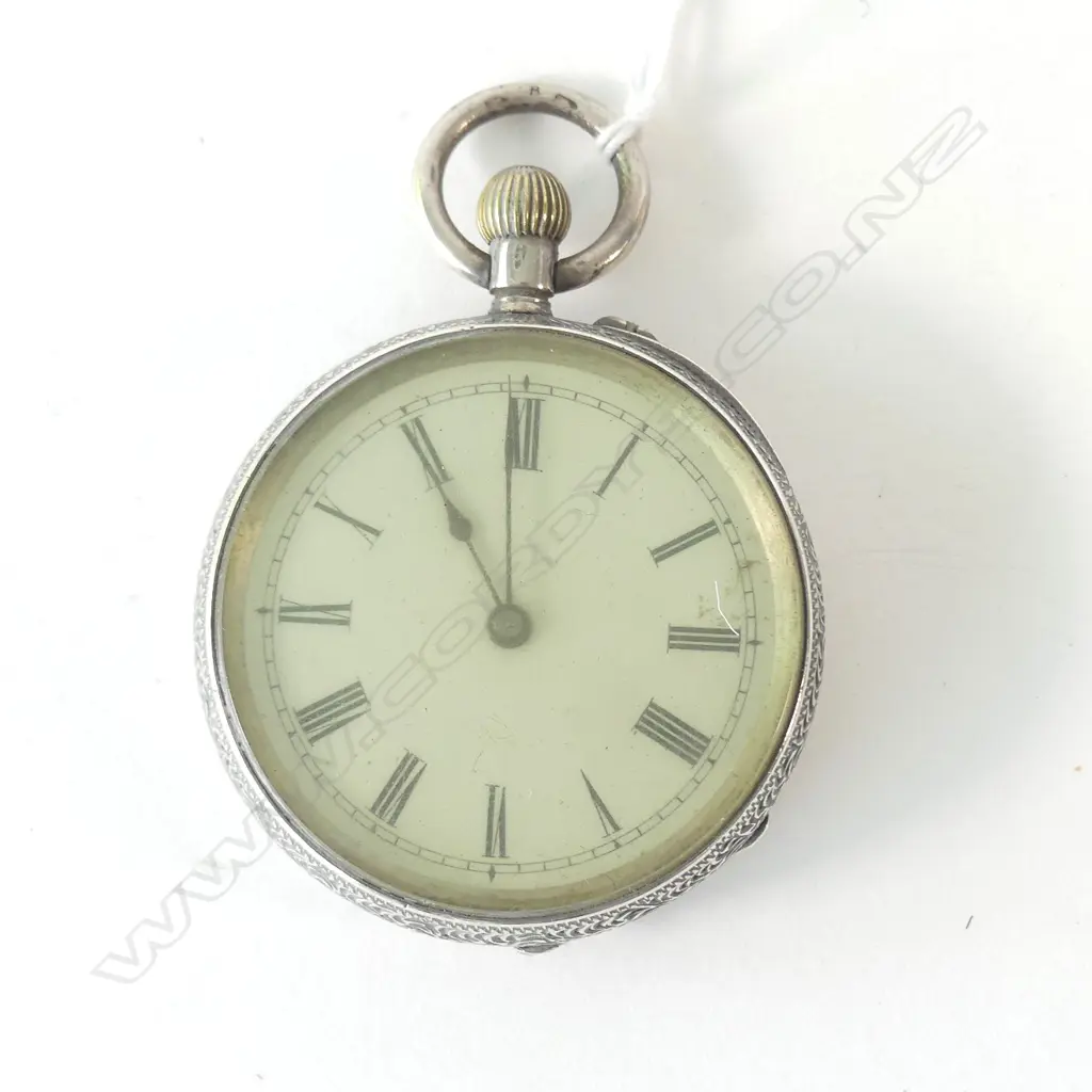 SILVER OPEN FACE POCKET WATCH Image 1++