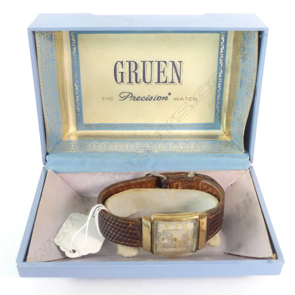 1930'S/40's GRUEN 10K GOLD FILLED CASED GENTS W/WATCH Image 1++