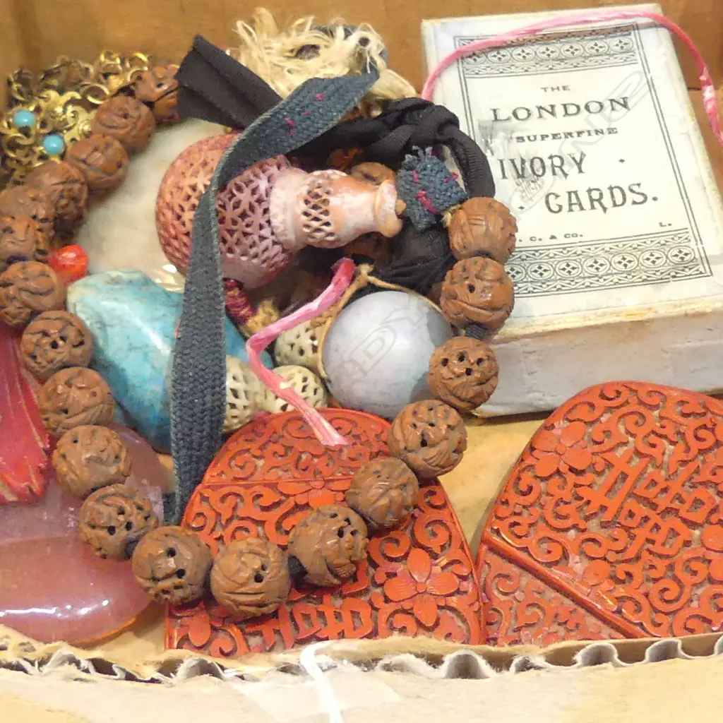 BOX OF CHINESE STONE ITEMS Image 1++