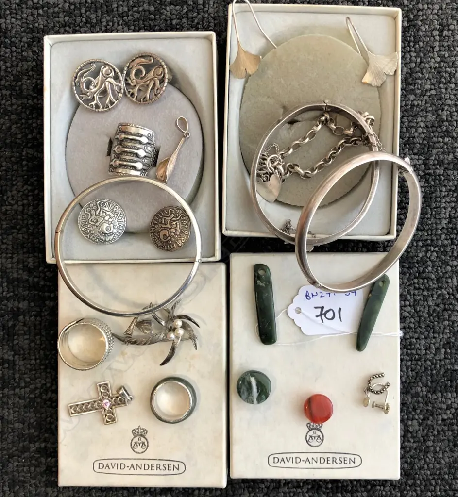 LOT ASST STERLING BANGLES / RINGS ETC Image 1++