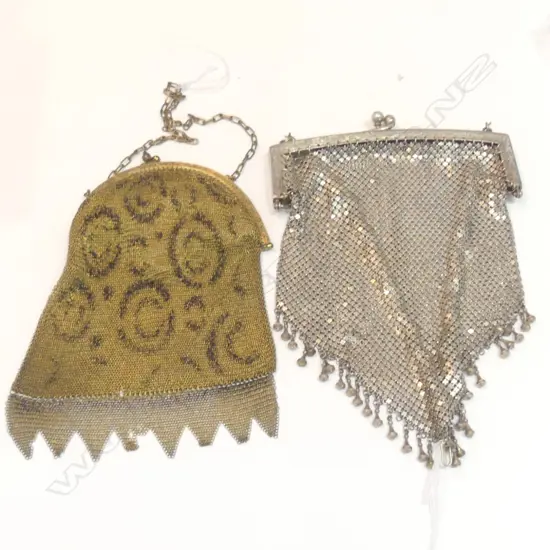 2 x vintage metal evening purses