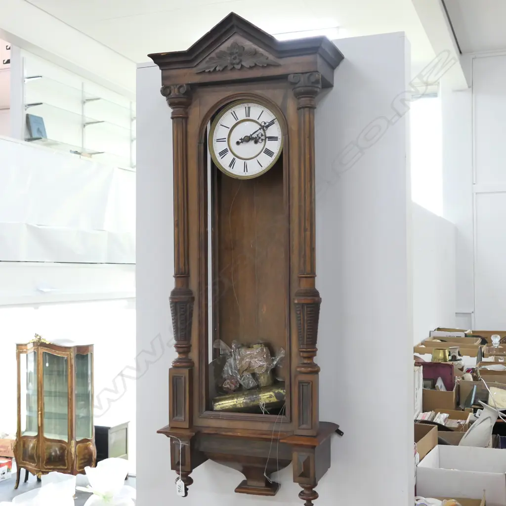 MAHOGANY 19THC REGULATOR WALL CLOCK A/F Image 1++