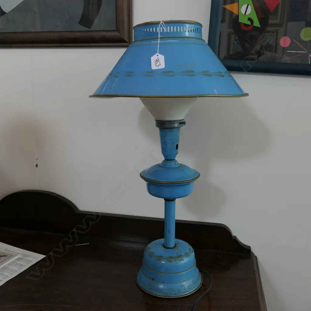 BLUE TIN LAMP 600MM H Image 1++