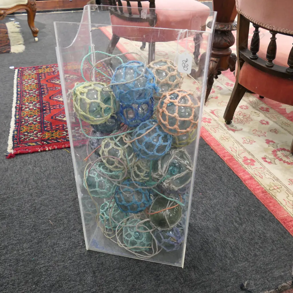 25 SMALL OLD GLASS FISHING FLOATS.... Image 1++