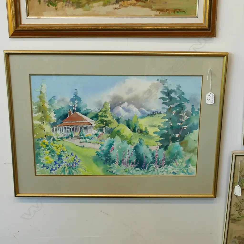 3 INDIAN WATERCOLOUR PAINTINGS IN SINGLE FRAME Image 1++