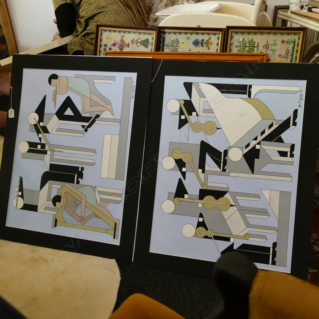 JOHN R GOODEY - TWO BAND SCENES - BOTH SGD AND DATED 98 - 455 X 600MM Image 1++