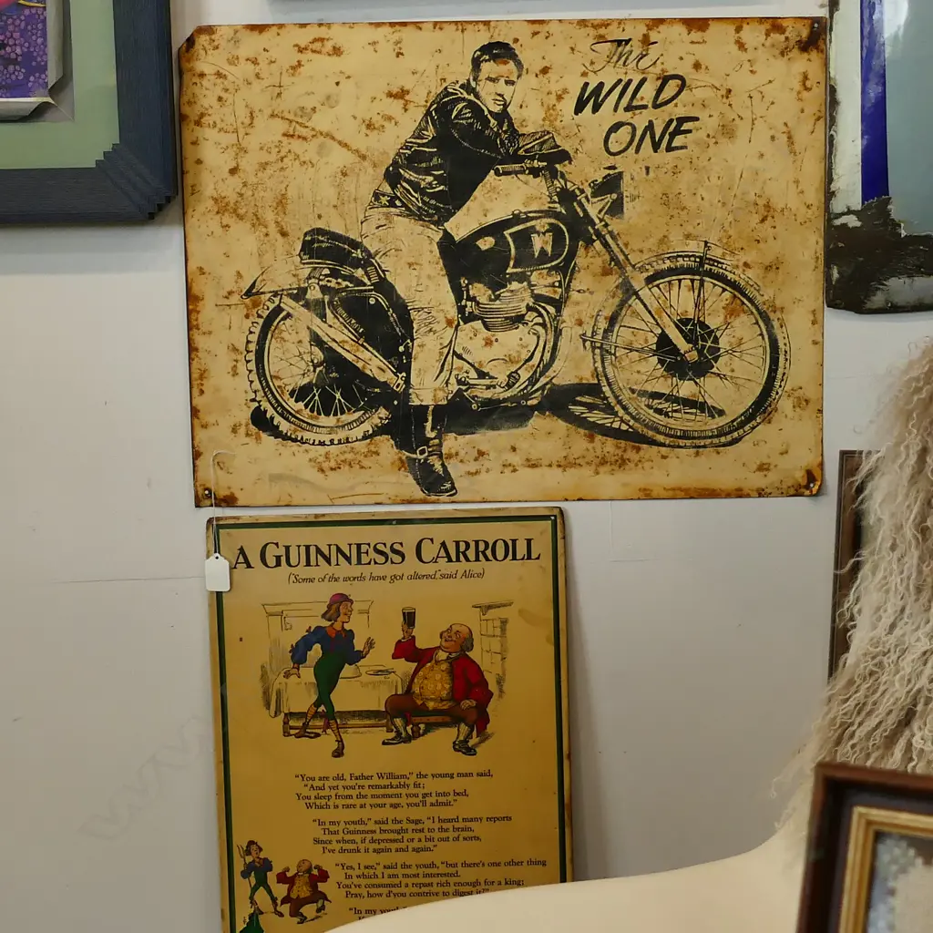 2 VINTAGE ADVERTISING PANELS Image 1++