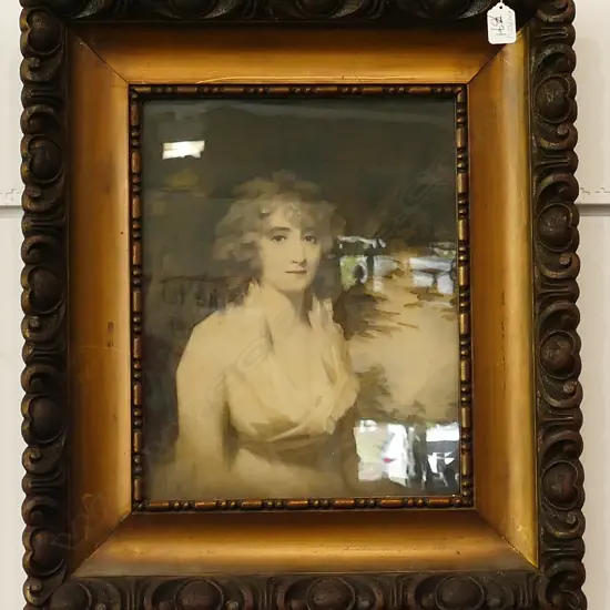 GAINSBOROUGH PRINT LADY FANCY GILT FRAME 570 X 490mm