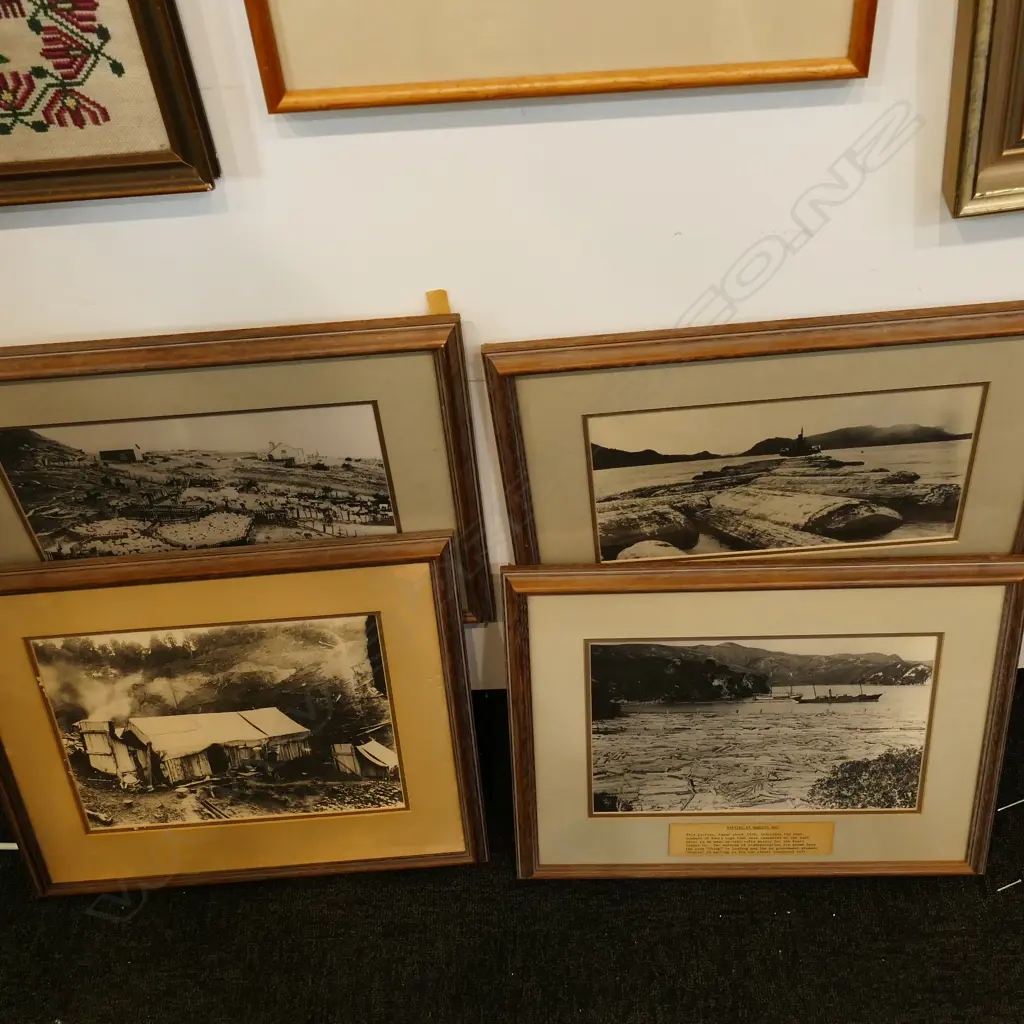 4 FRAMED LARGE FORMAT NZ PHOTOGRAPHIC PRINTS - LOGGING ETC. LARGEST 220MM X 290MM Image 1++