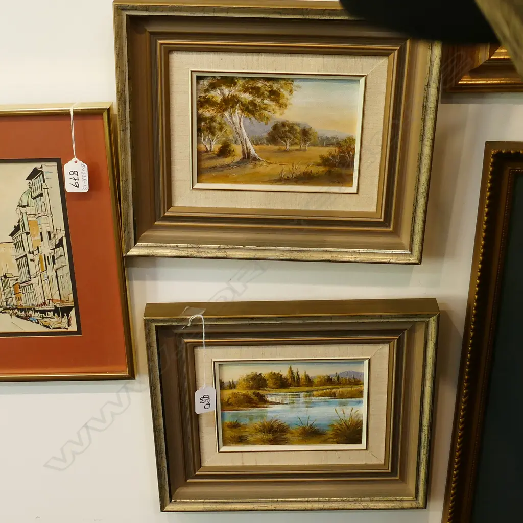 PAIR OF LANDSCAPE OILS ON BOARD BY B DORING Image 1++