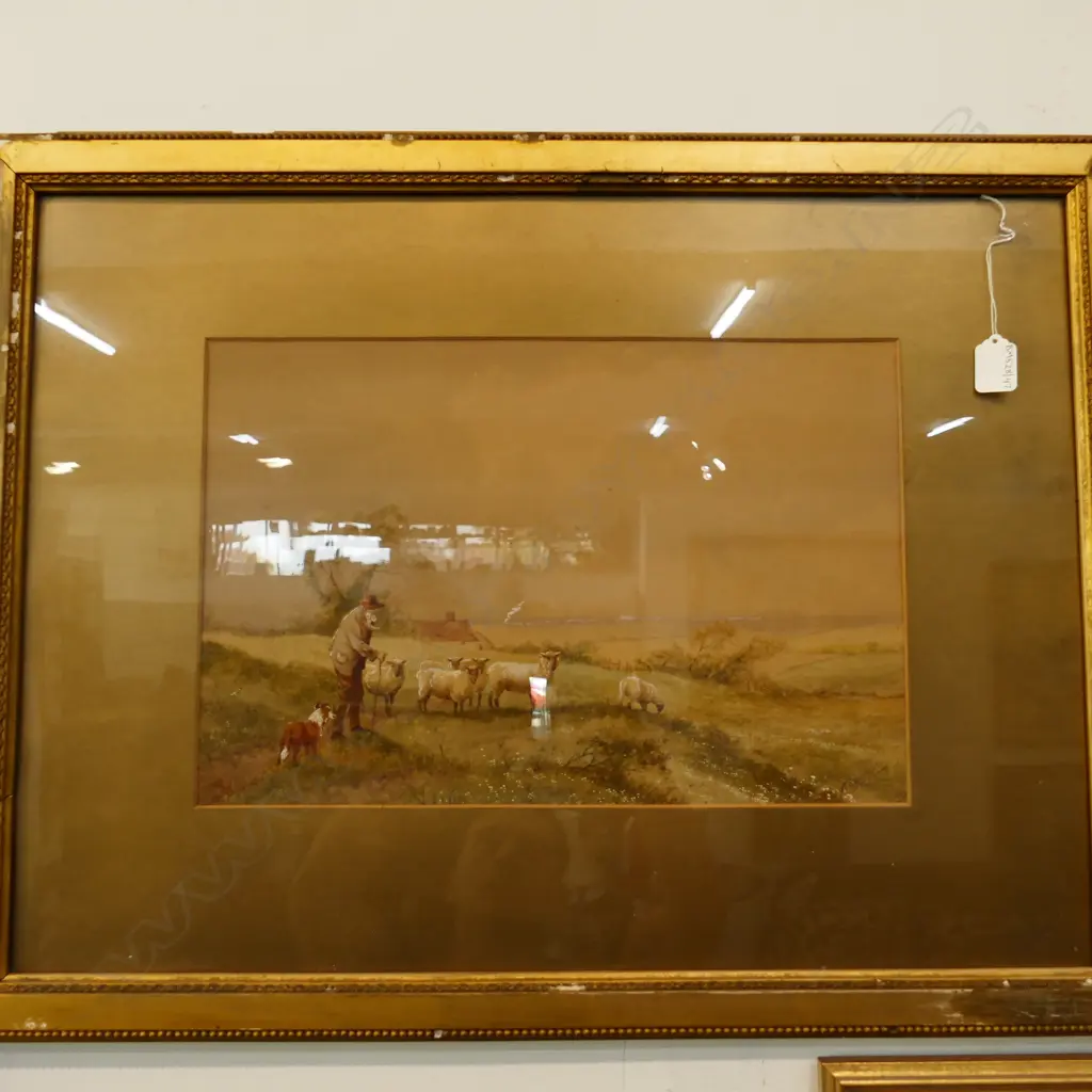 ENGLISH WATERCOLOUR, EXTENSIVE RURAL LANDSCAPE SIGNED J BARCLAY, 280 x 425mm Image 1++