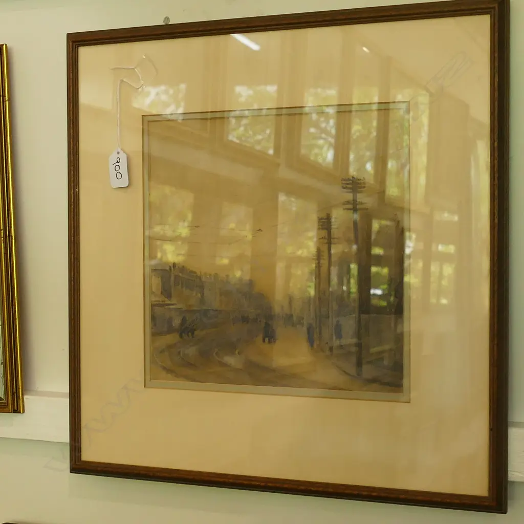 UNSIGNED W/COLOUR STREET SCENE 240 X 240 MM Image 1++