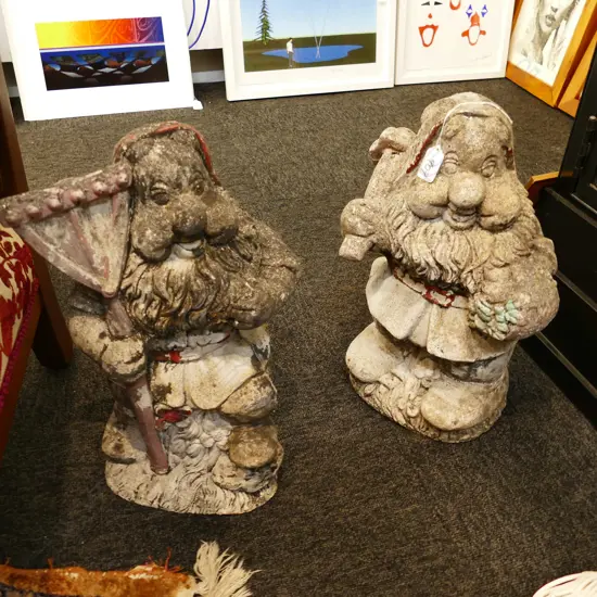 PAIR OF DWARF GARDEN GNOMES