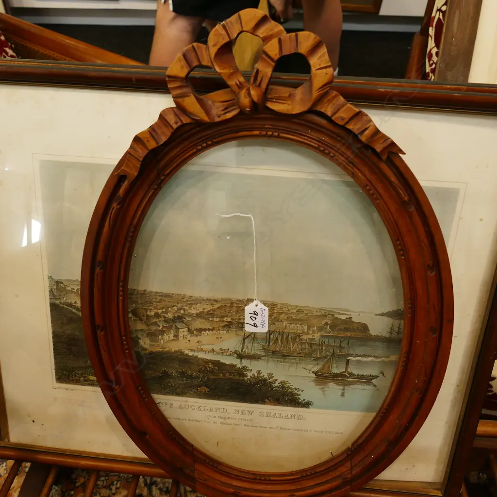 CARVED OVAL WOODEN FRAME H  540 MM Image 1++