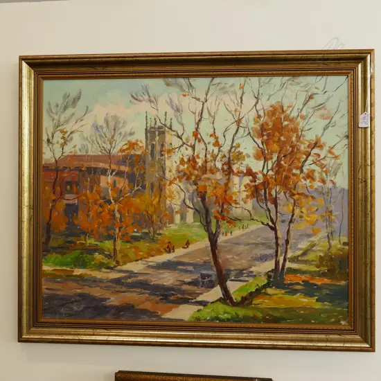 L SIMPSON OIL ON BOARD LANDSCAPE 710 X 600 MM