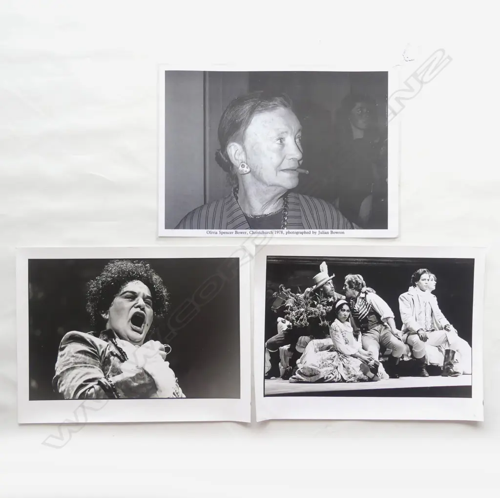 JULIAN BOWER, B&W PHOTOGRAPH 'OLIVIA SPENCER BOWER' 1978 + 2 THEATRE B&W PHOTOS Image 1++