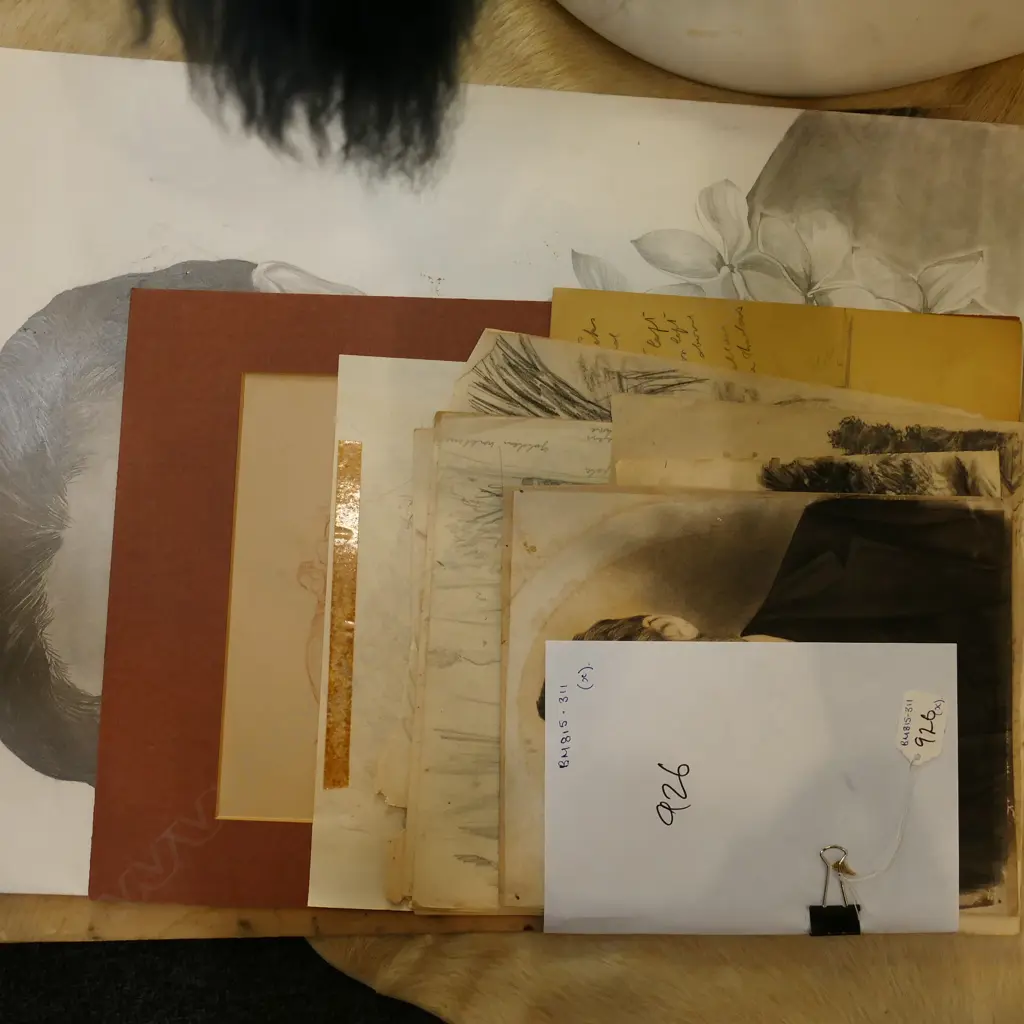 COLLECTION ASST SKETCHES - VARIOUS ARTISTS - PORTRAITS / LANDSCAPES ETC - LARGEST 600 X 440MM Image 1++