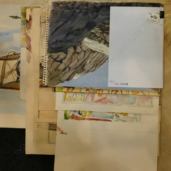 COLLECTION ASST WATERCOLOURS - VARIOUS ARTISTS - VARIOUS SUBJECTS - LARGEST 460 X 330