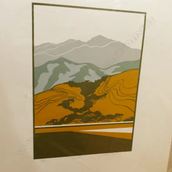 CYNTHIA TAYLOR SCREENPRINT 'HILLS' 13/45 H. 360 W. 260