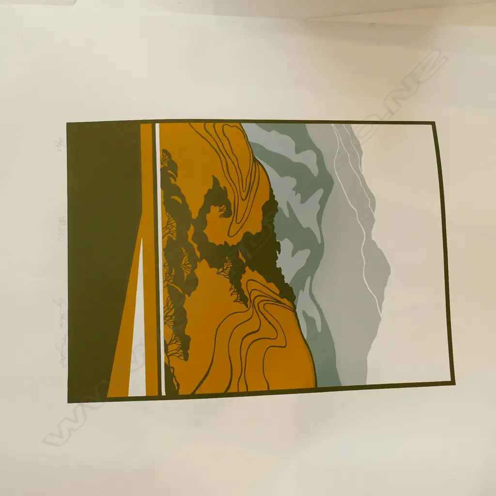 CYNTHIA TAYLOR SCREENPRINT 'HILLS' 14/45 H. 360 W. 260 Image 1++