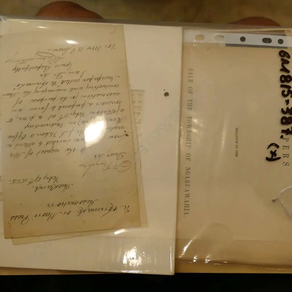 ASST NEW ZEALAND HISTORICAL DOCS / PHOTOS ETC. INCL. SIR GEORGE GREY / MAORI PRESS ASSOC. LETTERS + SALE OF NGARUWAHIA Image 1++