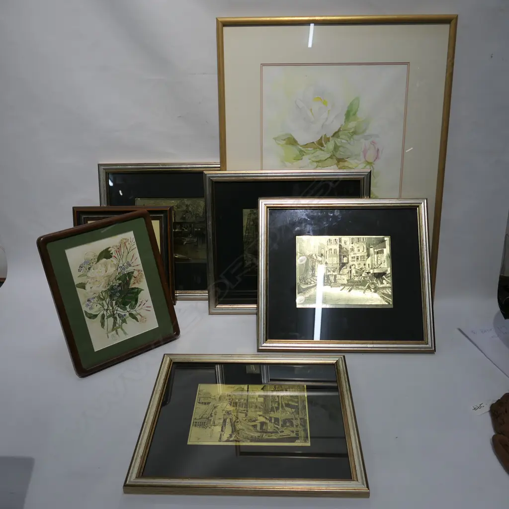 LOT 4 FRAMED METALLIC PRINTS + 2 +W/COLOUR BY J GODSON Image 1++
