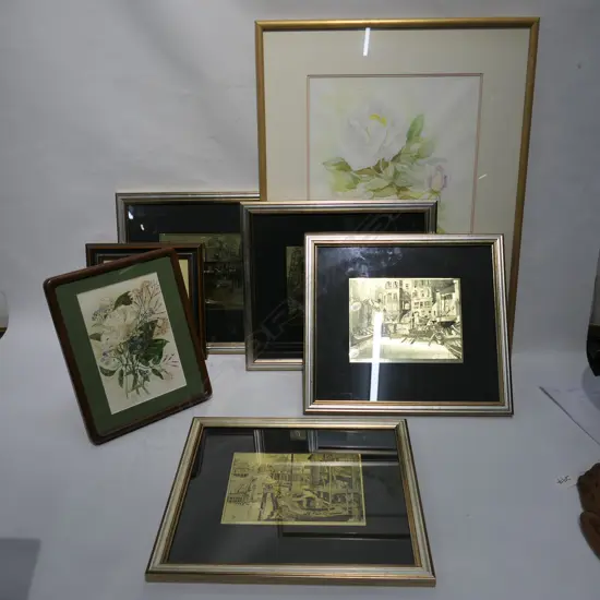 LOT 4 FRAMED METALLIC PRINTS + 2 +W/COLOUR BY J GODSON