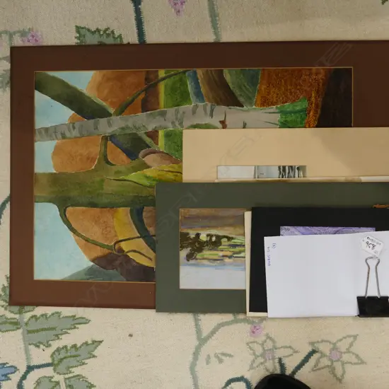 6 ASST ARTWORKS - VARIOUS SUBJECTS / MEDIUMS. LARGEST 545 X 365MM