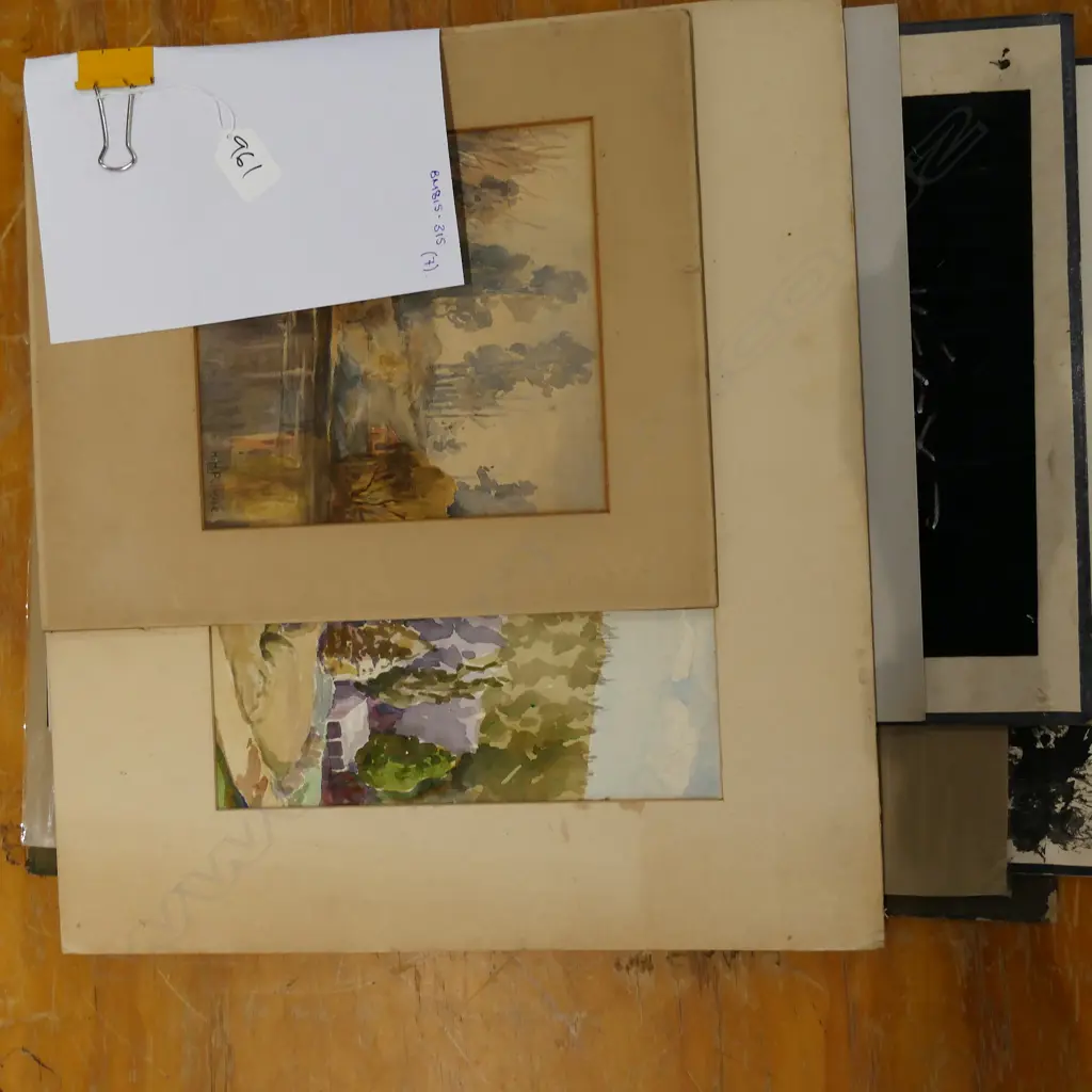 7 ASST ARTWORKS - INCL. LANDSCAPE W/CS / CHRIST W/ CROWN OF THORNS ON VELVET 460 X 260 ETC Image 1++